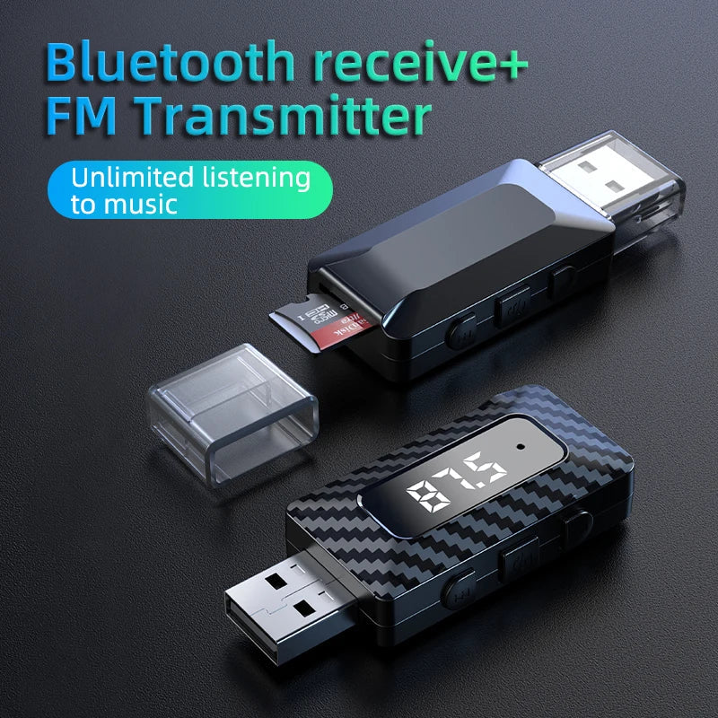 Car Bluetooth FM Transmitter with Hands-Free Calling