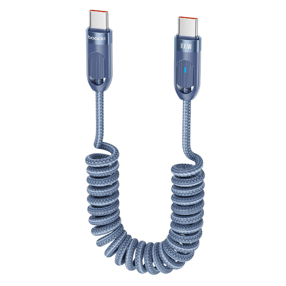 PD 100W Coiled USB-C Car Charging Cable, Fast Charge