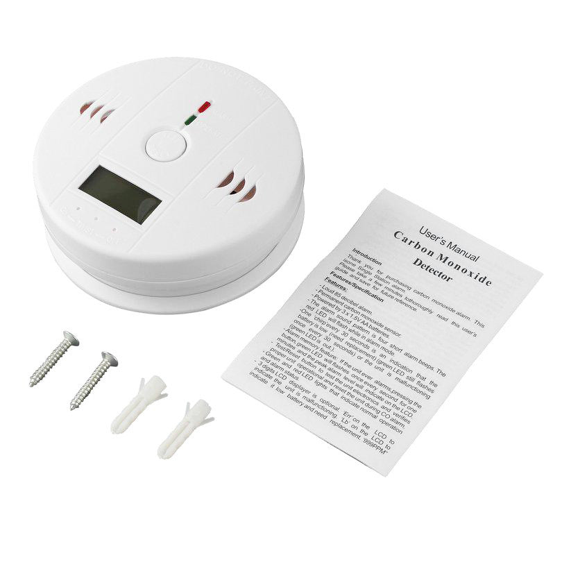Carbon Monoxide Alarm with LCD ppm Display and 85dB Siren