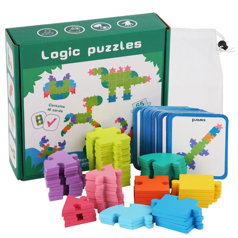 Wooden Logic Puzzle Board for Screen-Free Learning
