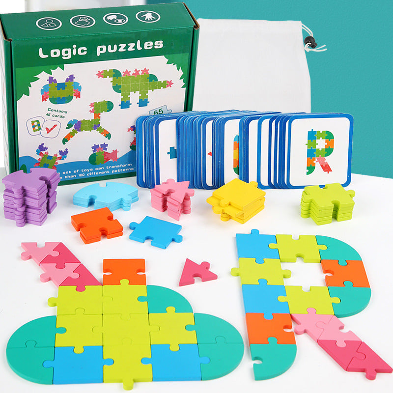 Wooden Logic Puzzle Board for Screen-Free Learning