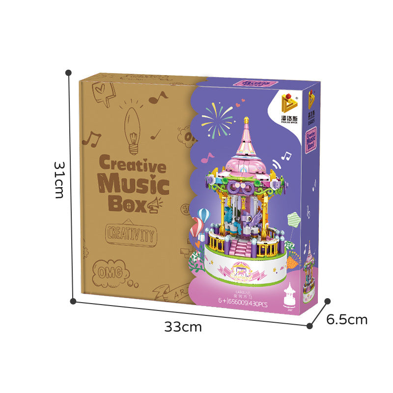 Carousel Music Box Building Toy for Screen-Free Play