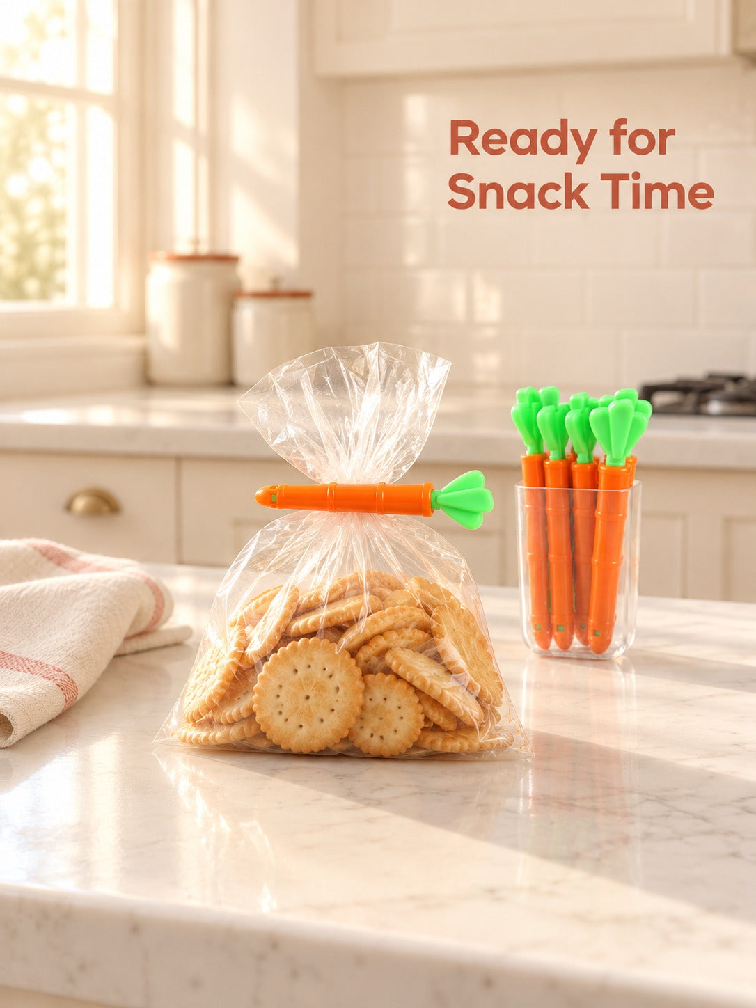 Carrot Bag Clips to Keep Snacks and Milk Powder Sealed