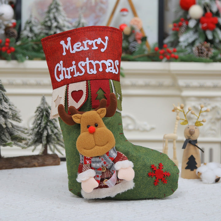 Large 3D Christmas Stocking Gift Bag Mantel Decor Accent