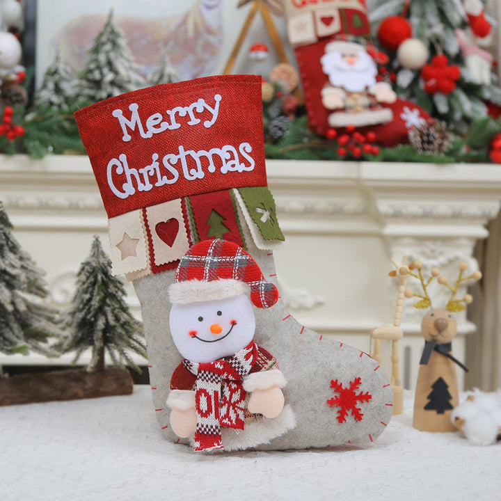 Large 3D Christmas Stocking Gift Bag Mantel Decor Accent