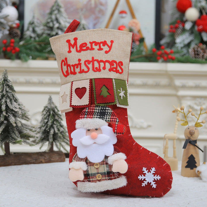 Large 3D Christmas Stocking Gift Bag Mantel Decor Accent