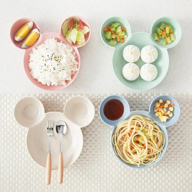 Mouse Shaped Divided Toddler Plate for Mealtime Fun
