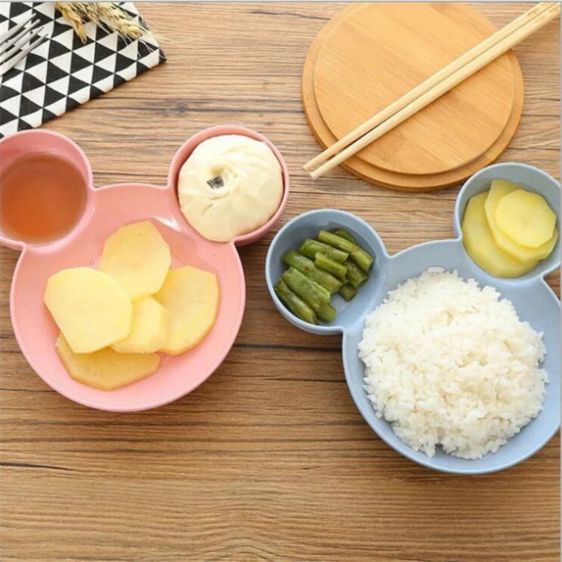 Mouse Shaped Divided Toddler Plate for Mealtime Fun
