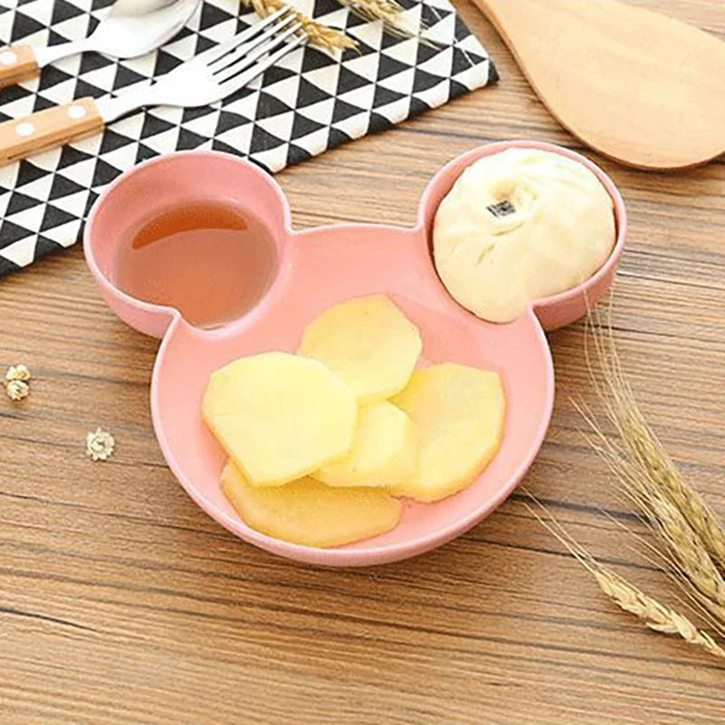 Mouse Shaped Divided Toddler Plate for Mealtime Fun