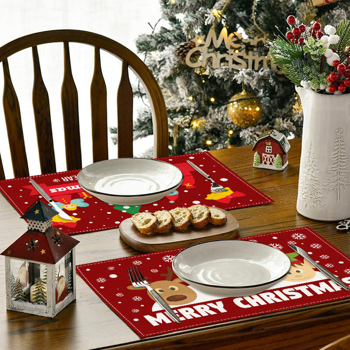 Christmas Placemats Heat-Resistant Holiday Table Decor