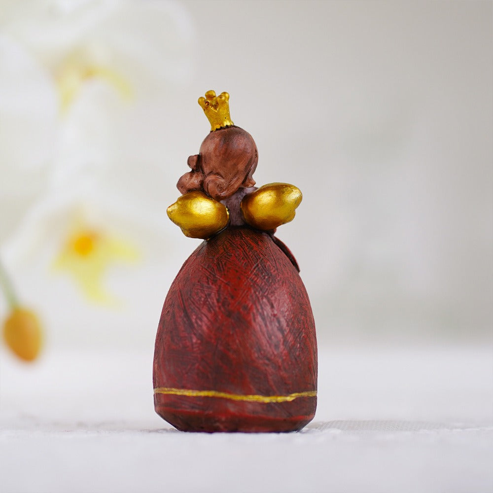 Cute Angel Girl Figurine - Gold Crown Desk Ornament