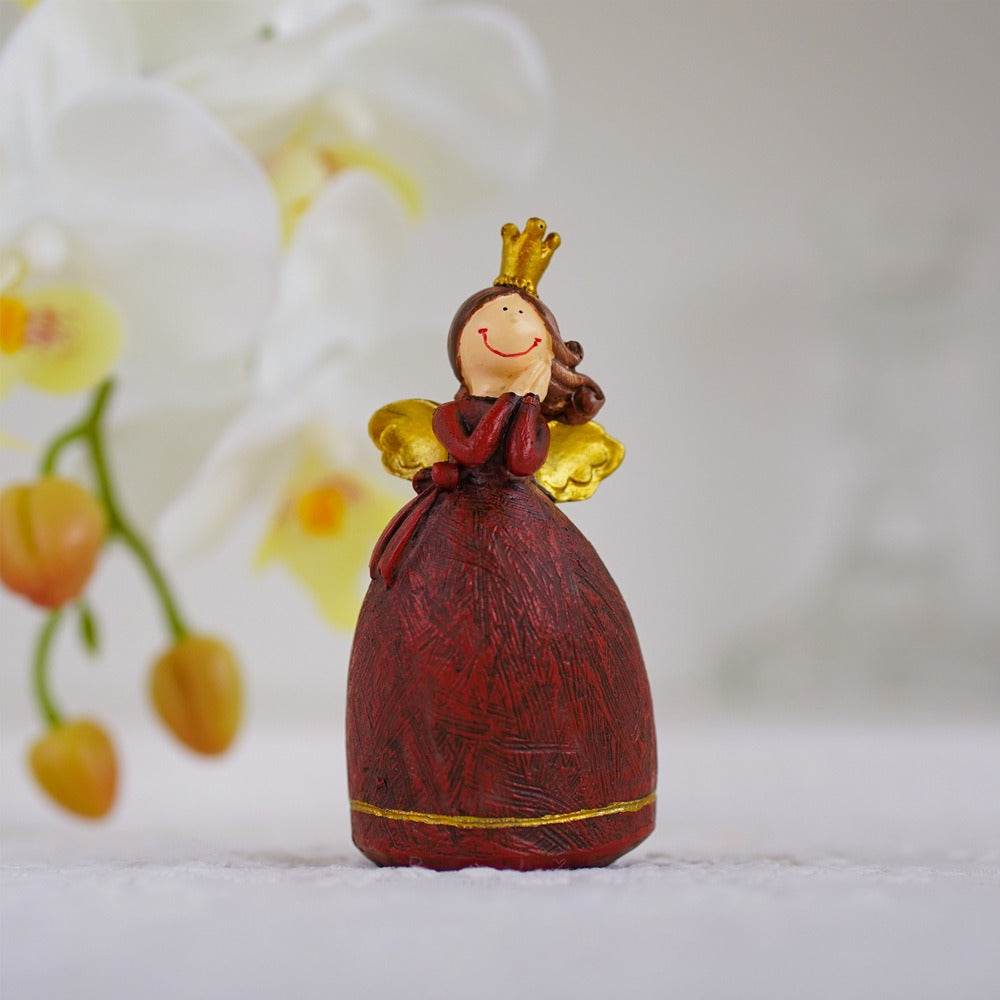 Cute Angel Girl Figurine - Gold Crown Desk Ornament
