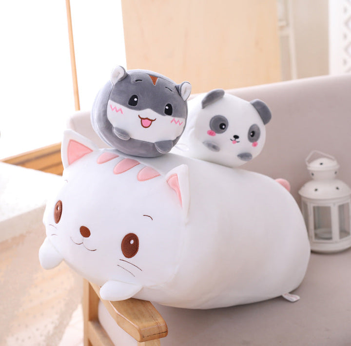Oversized Cuddly Cartoon Plush Pillow for Cozy Lounging