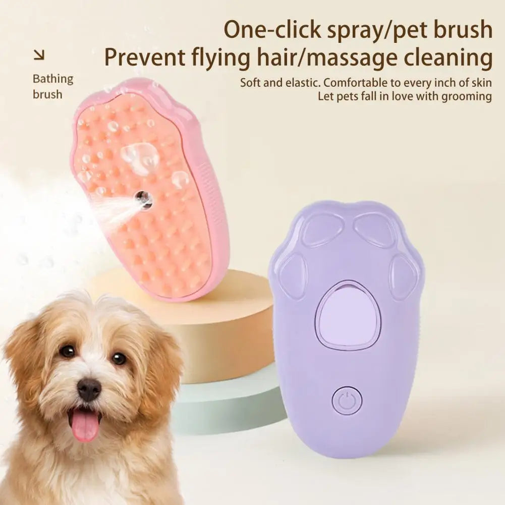 Electric Pet Grooming Brush With Spray For Less Hair