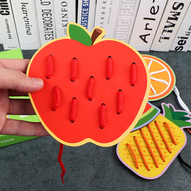 Fruit Threading Board Toy for Fine-Motor Skills Practice
