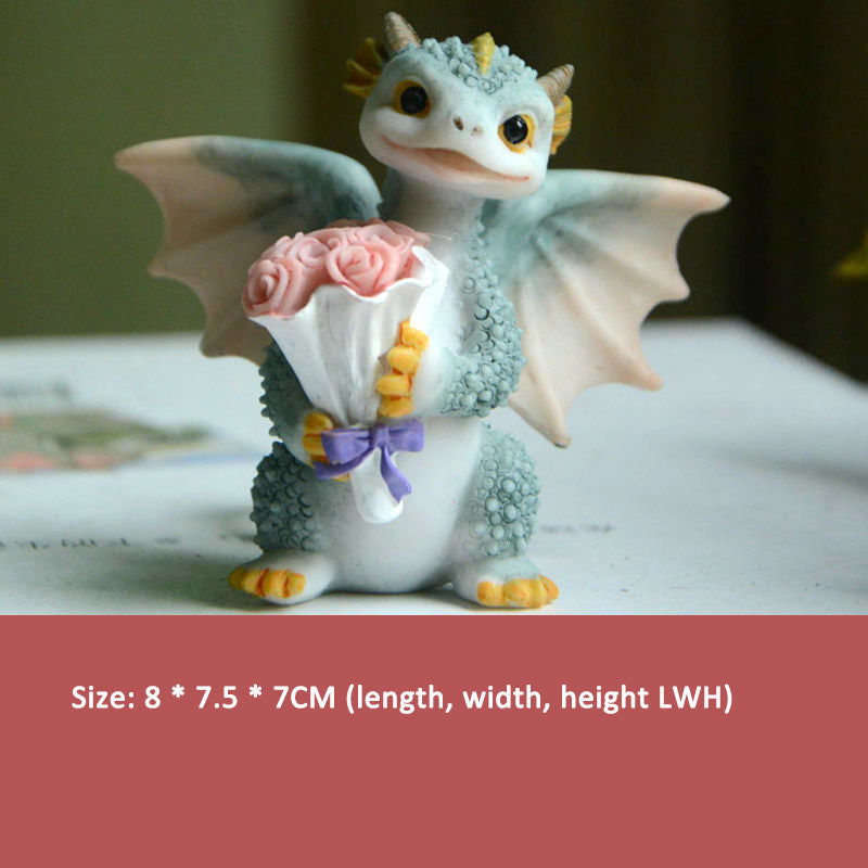 Resin Dragon Figurine Ornament – Whimsical Fantasy Decor