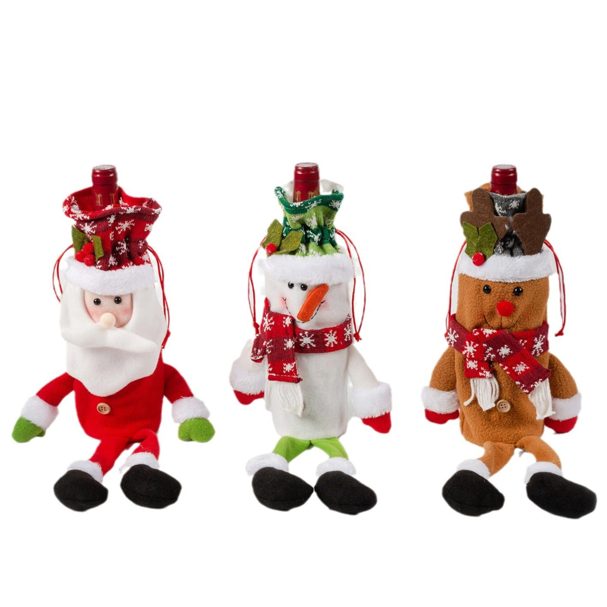 Christmas Wine Bottle Covers for Festive Holiday Tables