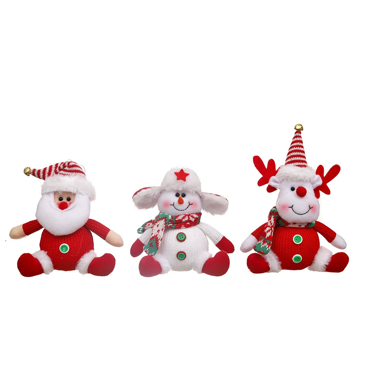 Plush Christmas Ornaments Set for Cheerful Tree Decor