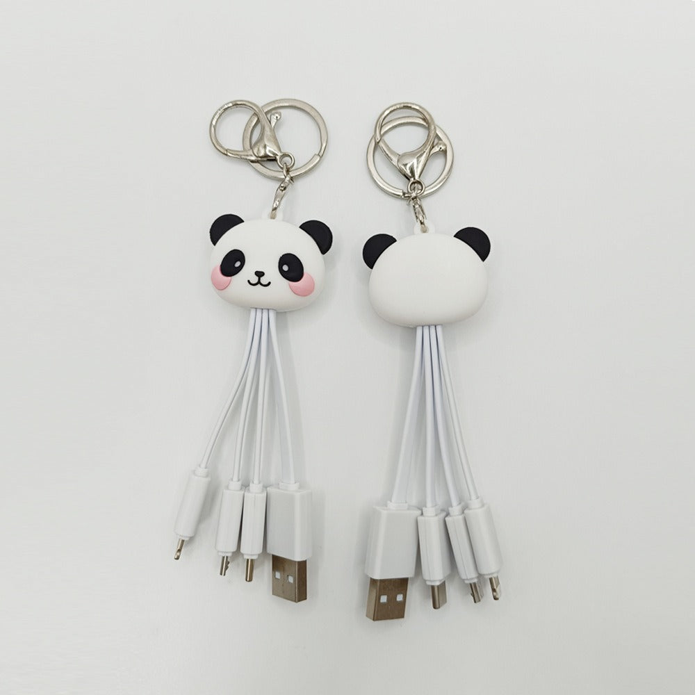 Panda Keychain Charging Cable 3-in-1 Fast Charge