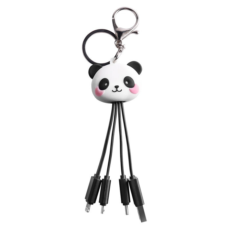 Panda Keychain Charging Cable 3-in-1 Fast Charge