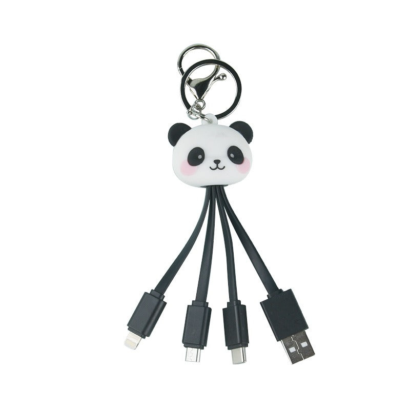 Panda Keychain Charging Cable 3-in-1 Fast Charge