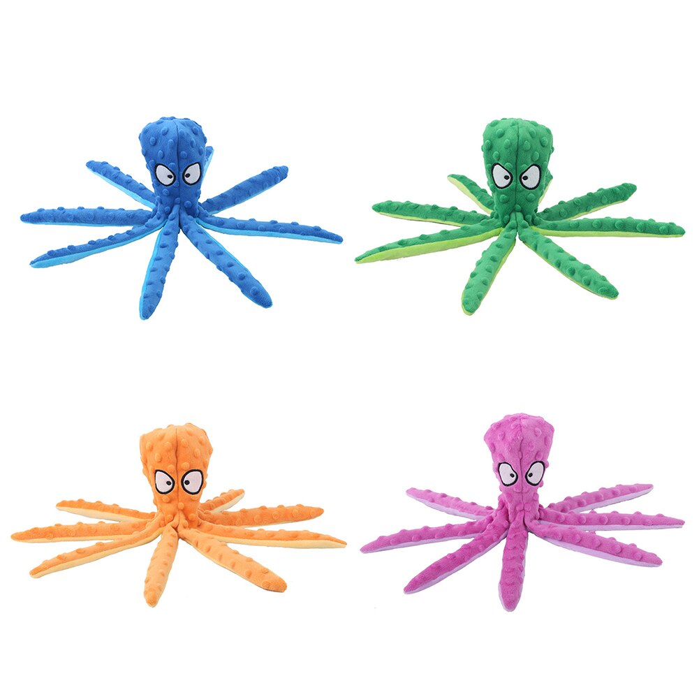 Interactive Dog Toy – Soft Plush Squeaky Octopus
