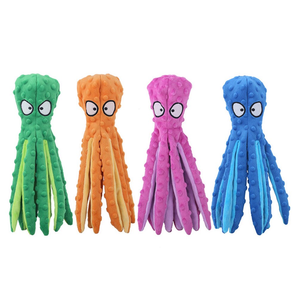 Interactive Dog Toy – Soft Plush Squeaky Octopus