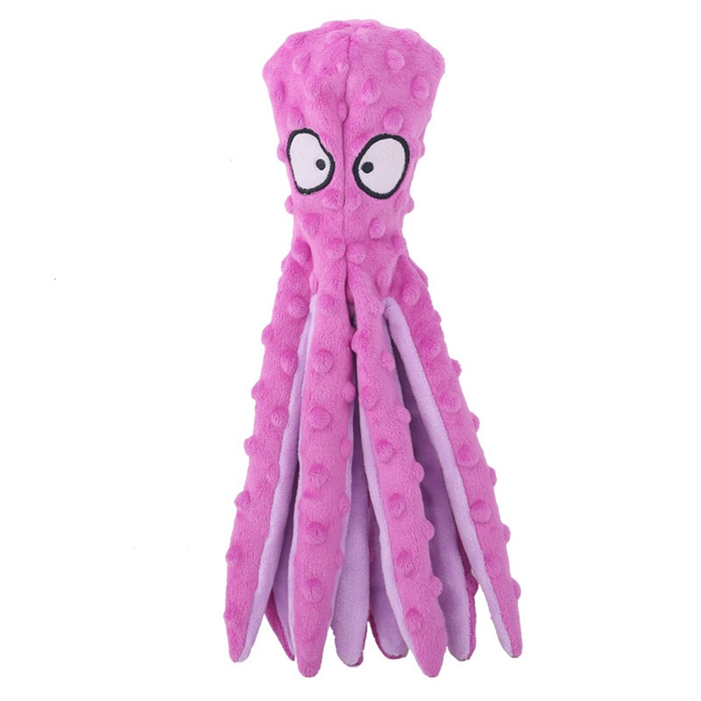 Interactive Dog Toy – Soft Plush Squeaky Octopus