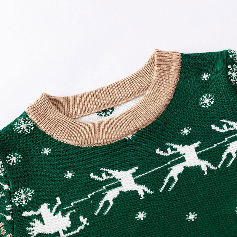 Baby Christmas Sweater With Festive Village Knit Look