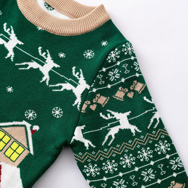 Baby Christmas Sweater With Festive Village Knit Look