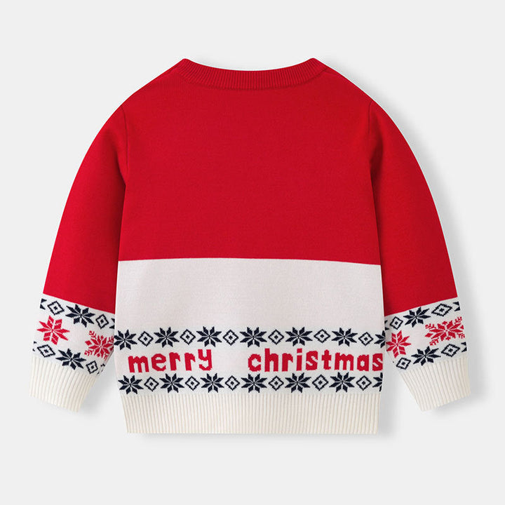 Baby Christmas Sweater With Santa Reindeer Style