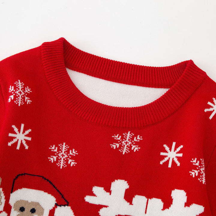 Baby Christmas Sweater With Santa Reindeer Style
