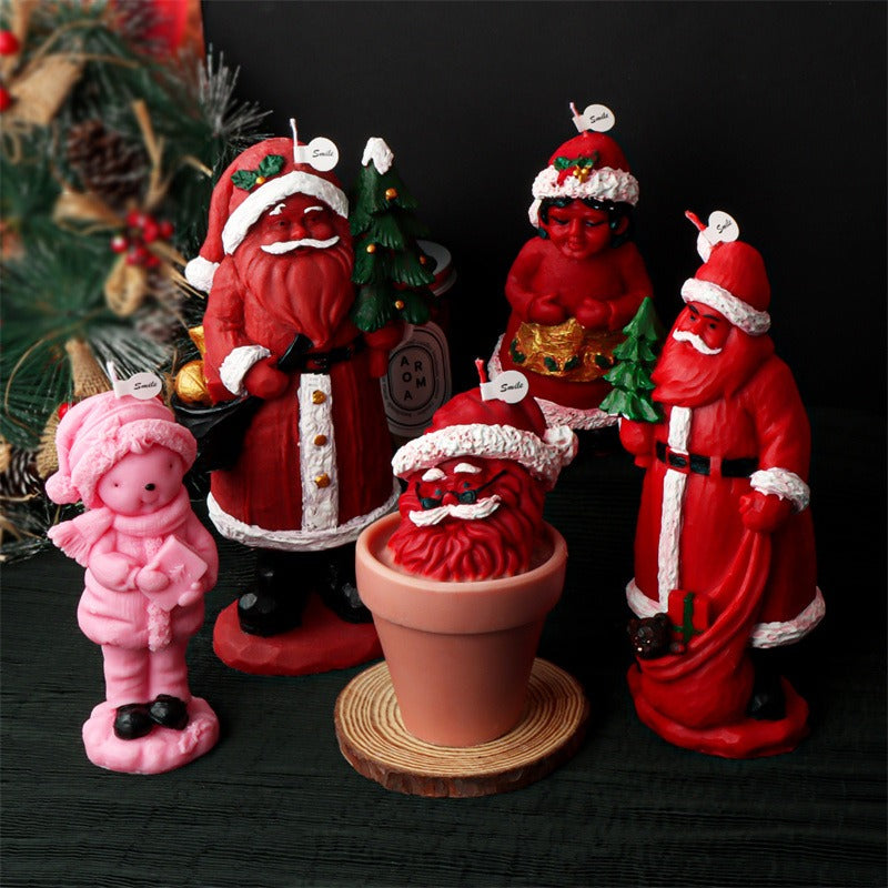 Santa Candle Mold for Detailed Christmas Candle Crafts