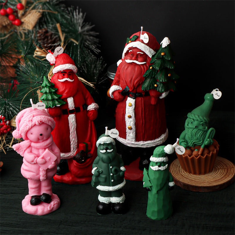 Santa Candle Mold for Detailed Christmas Candle Crafts