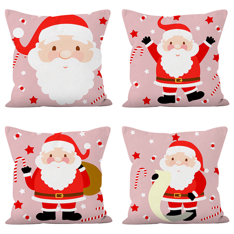 Santa Claus Pillow Cover for Cheerful Holiday Decor