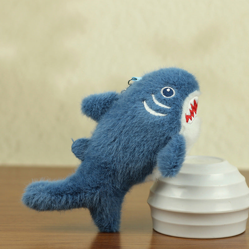 Cartoon Shark Plush Keychain for Playful Bag Charm