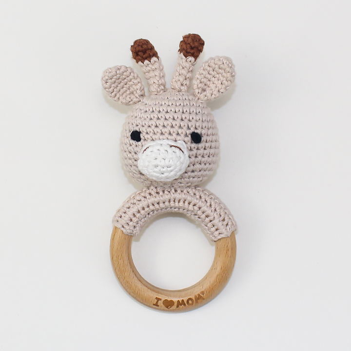 Personalized Wooden Baby Rattle for Newborn Gifting