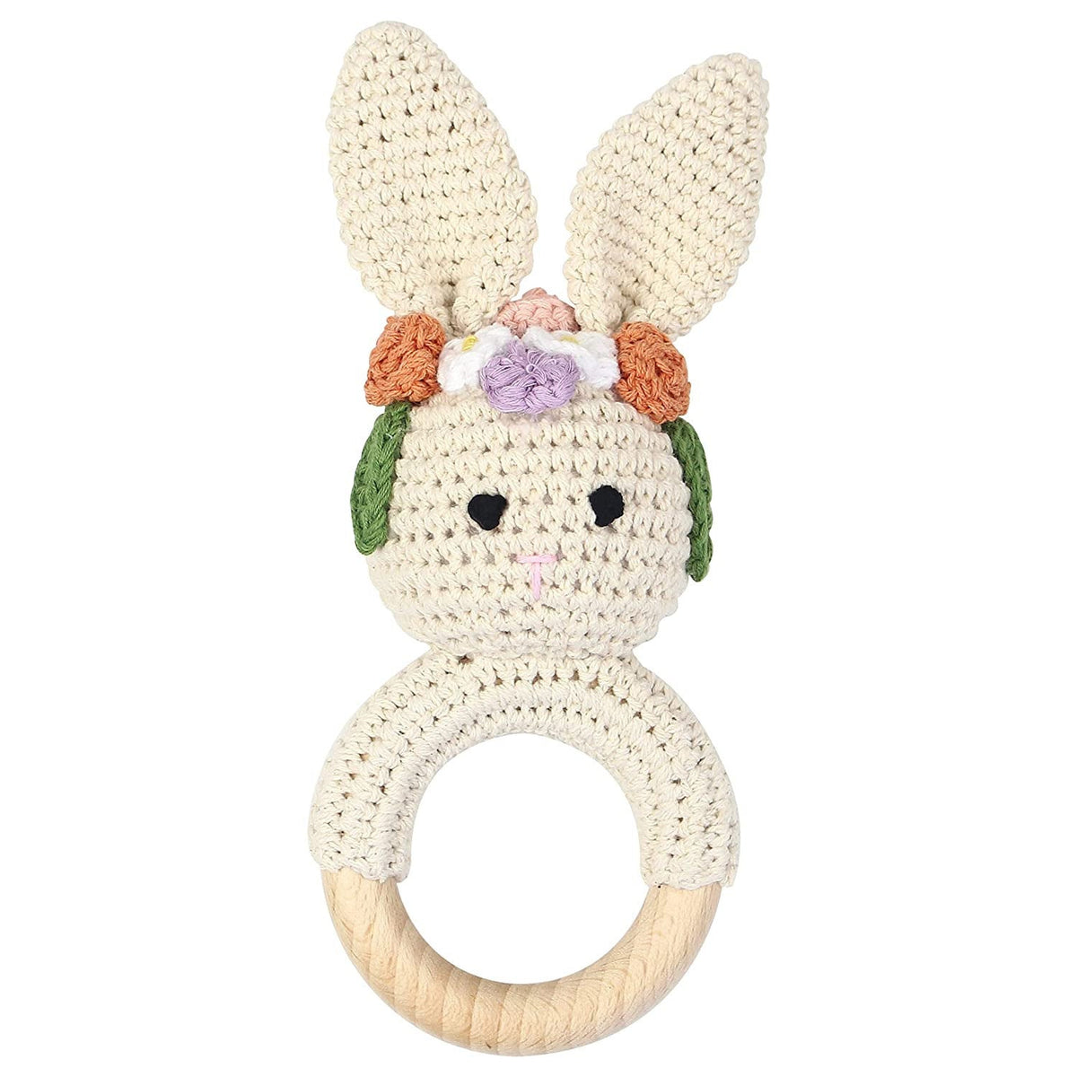 Personalized Wooden Baby Rattle for Newborn Gifting