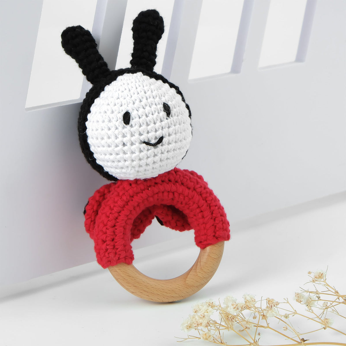 Personalized Wooden Baby Rattle for Newborn Gifting