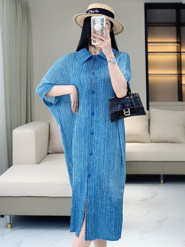 Pleated Midi Shirt Dress for Effortless Summer Style