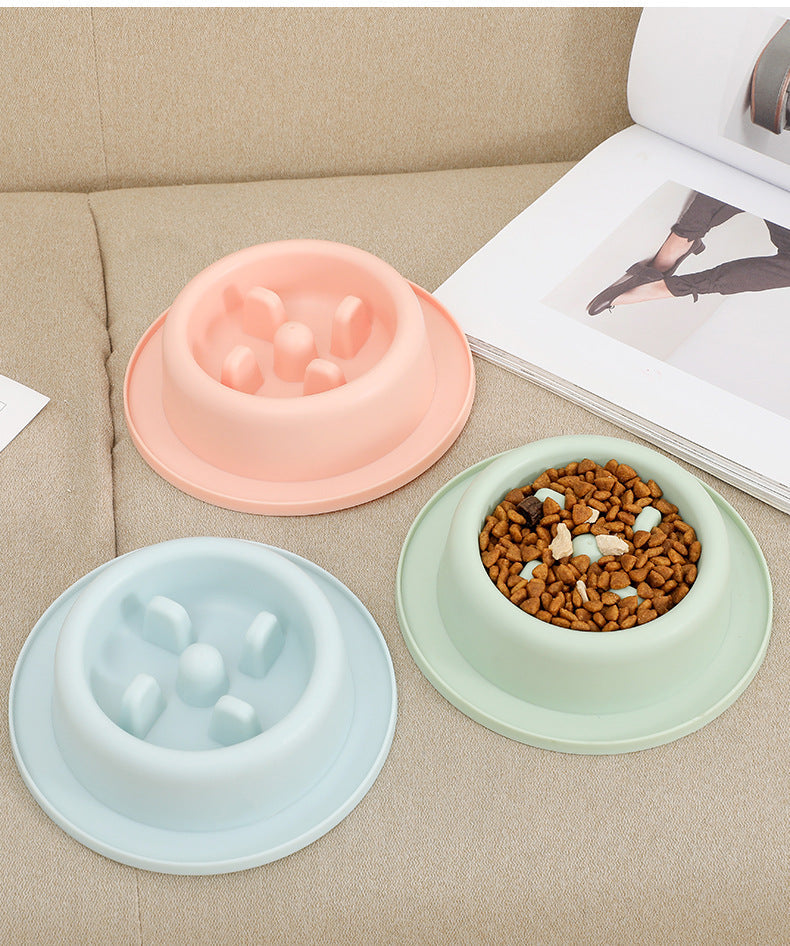 Slow Feeder Pet Bowl for Cats & Dogs, Stable Base