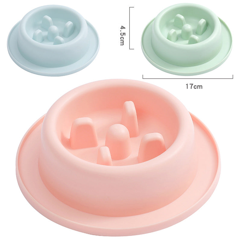 Slow Feeder Pet Bowl for Cats & Dogs, Stable Base