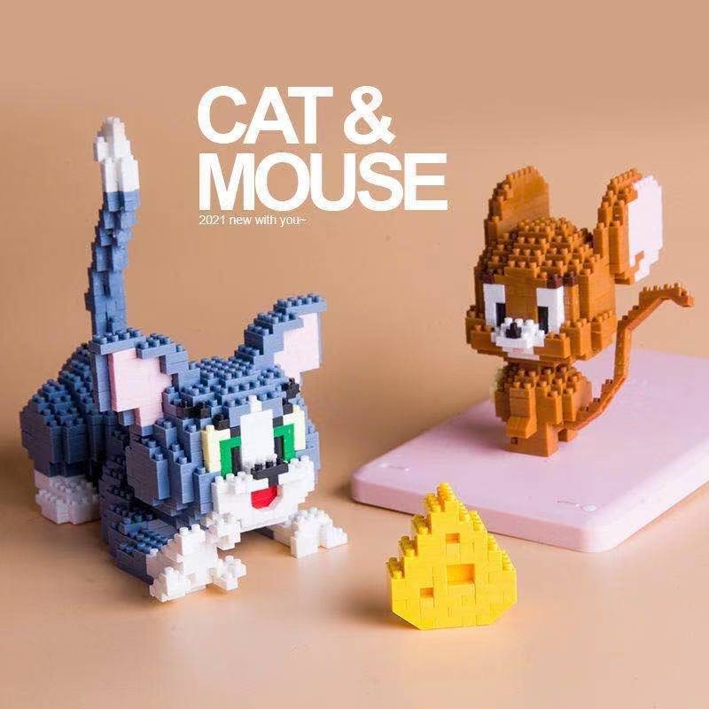 Micro Building Blocks Cat & Mouse Desk Display Set