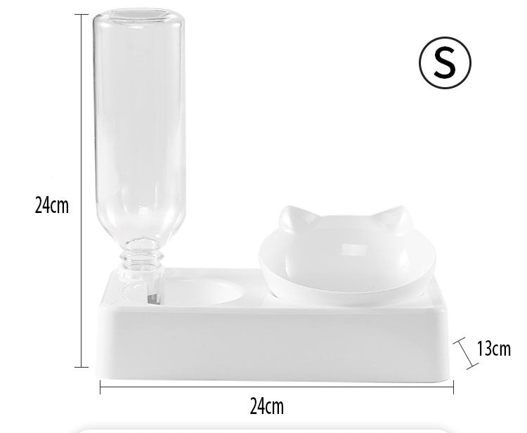 Elevated Cat Bowl With 15° Angled Design For Comfort