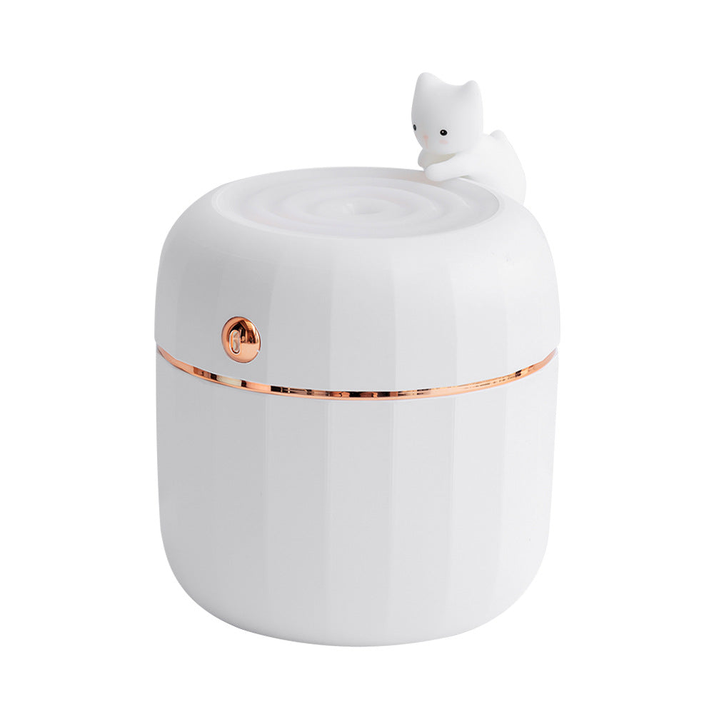Cute Cat Humidifier for Desk, USB Mini with Night Light