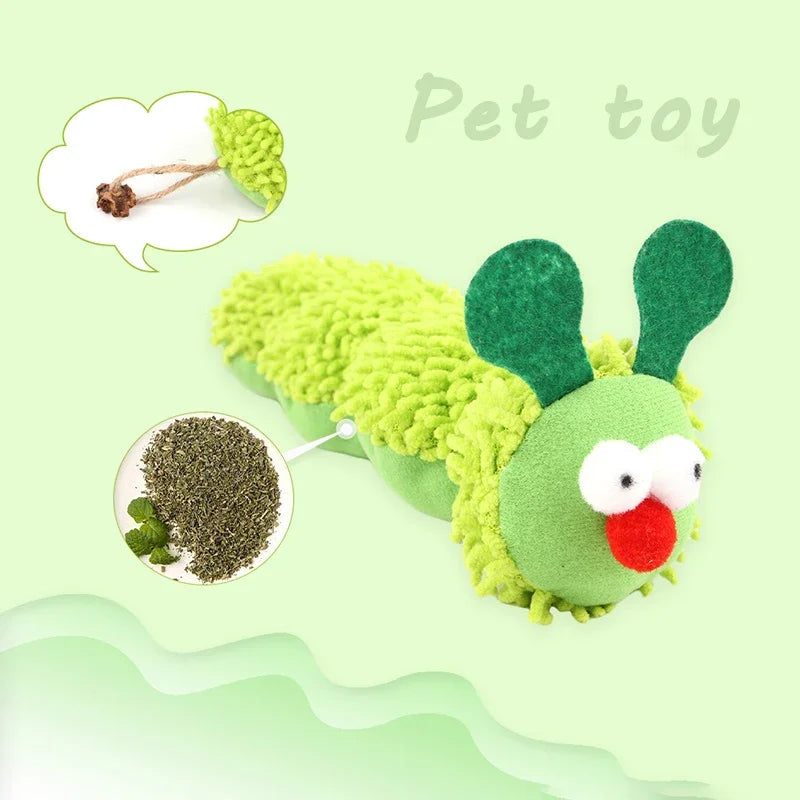 Cat Caterpillar Chew Toy for Indoor Play & Enrichment