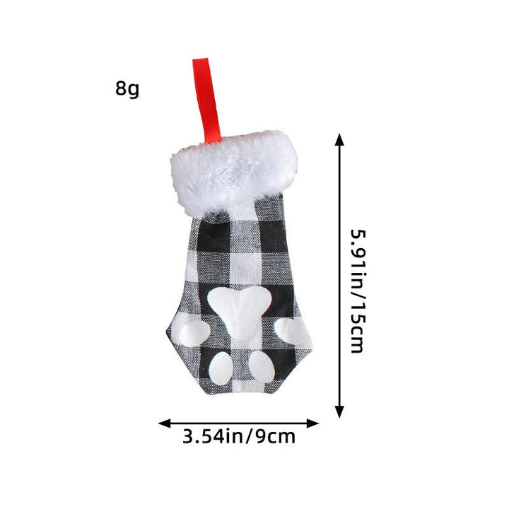 Cat Paw Mini Stocking Utensil Bags Set of 3 Christmas