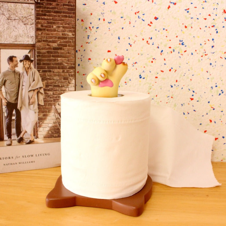 Cat Toilet Paper Holder With Charming Paw Decoration
