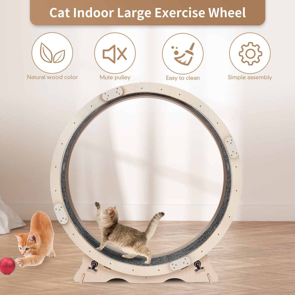 Cat Exercise Wheel 41in with Carpeted Running Track