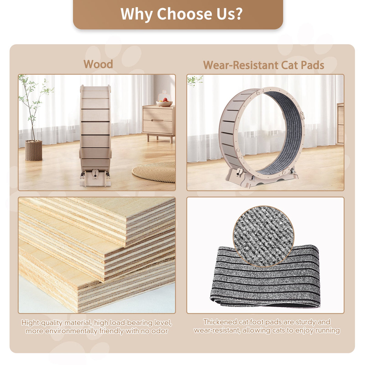 Cat Exercise Wheel 41in with Carpeted Running Track